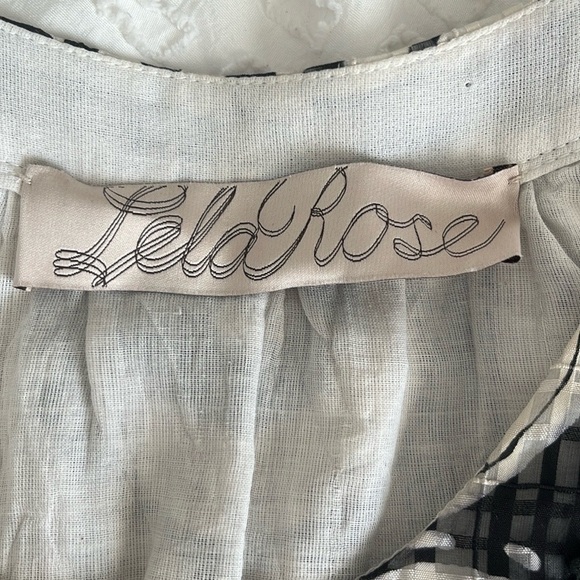 Lela Rose Floral Cream and Black Dress Size 2 FLAWED - Picture 5 of 9